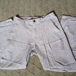 Uniqlo Women's Linen-Blend Pants Size S Gray Relaxed Fit Casual Tapered Leg